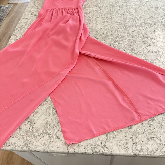 Amanda Uprichard Salmon Maxi Silk Dresss Size l - Picture 13 of 15